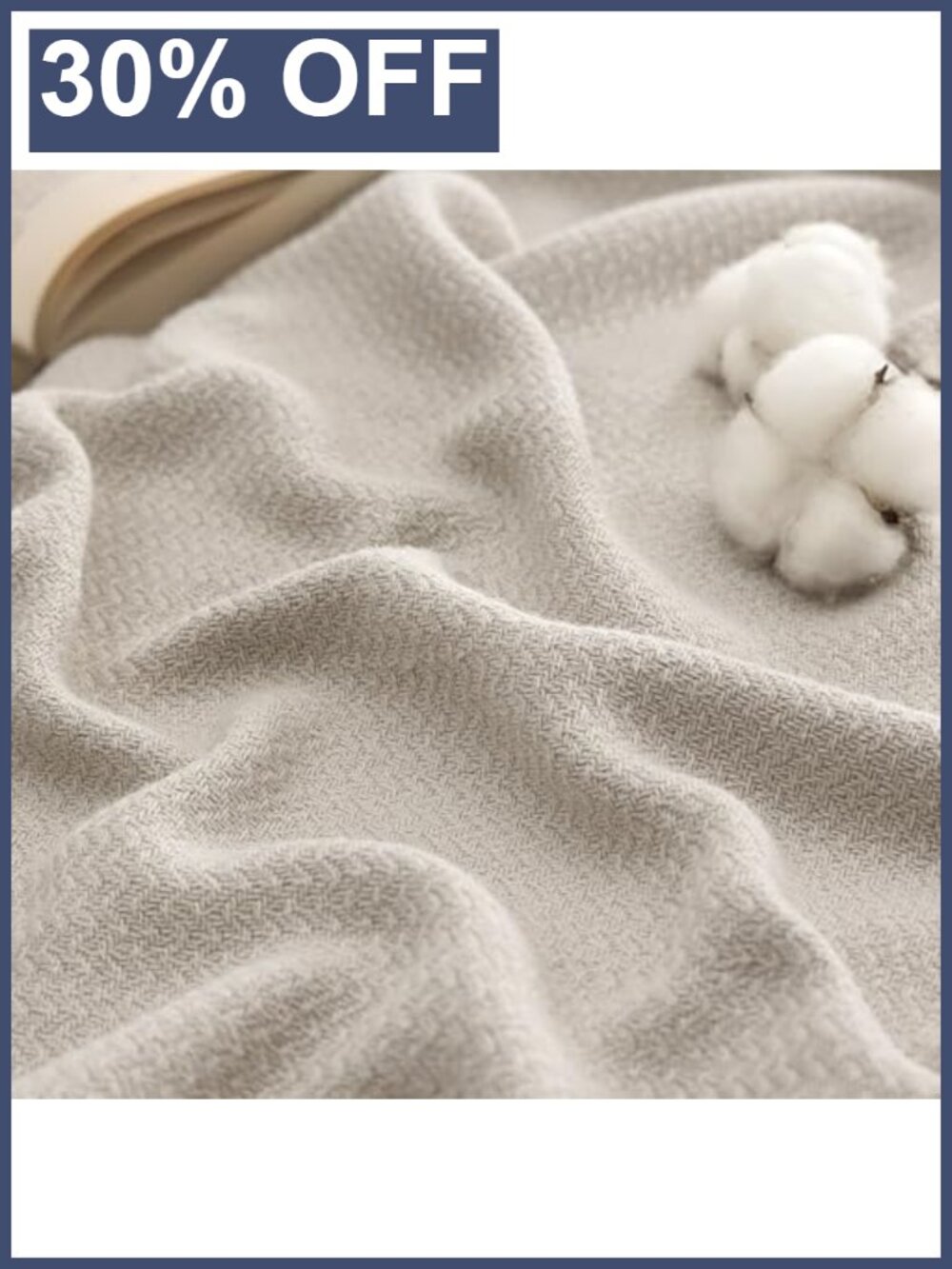 100% Cotton Herringbone Weave Throw Blanket XL 50x70 Lightweight Breathable